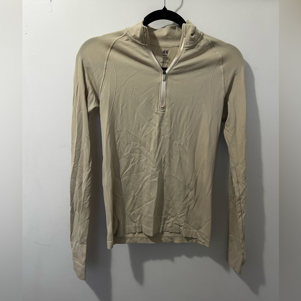 H&M Cream Zip-Up Top